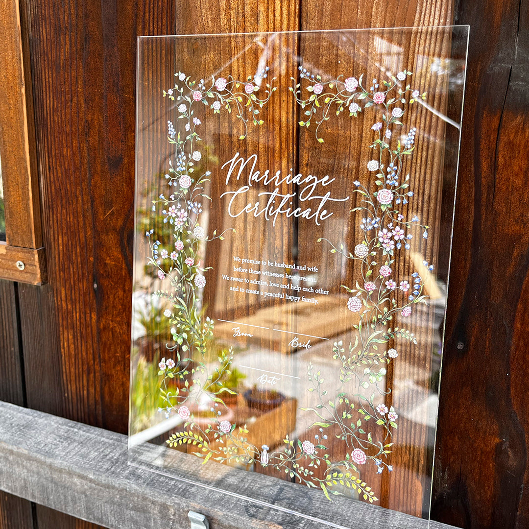 acril flower _marriage Certificate / スクエア / 1design
