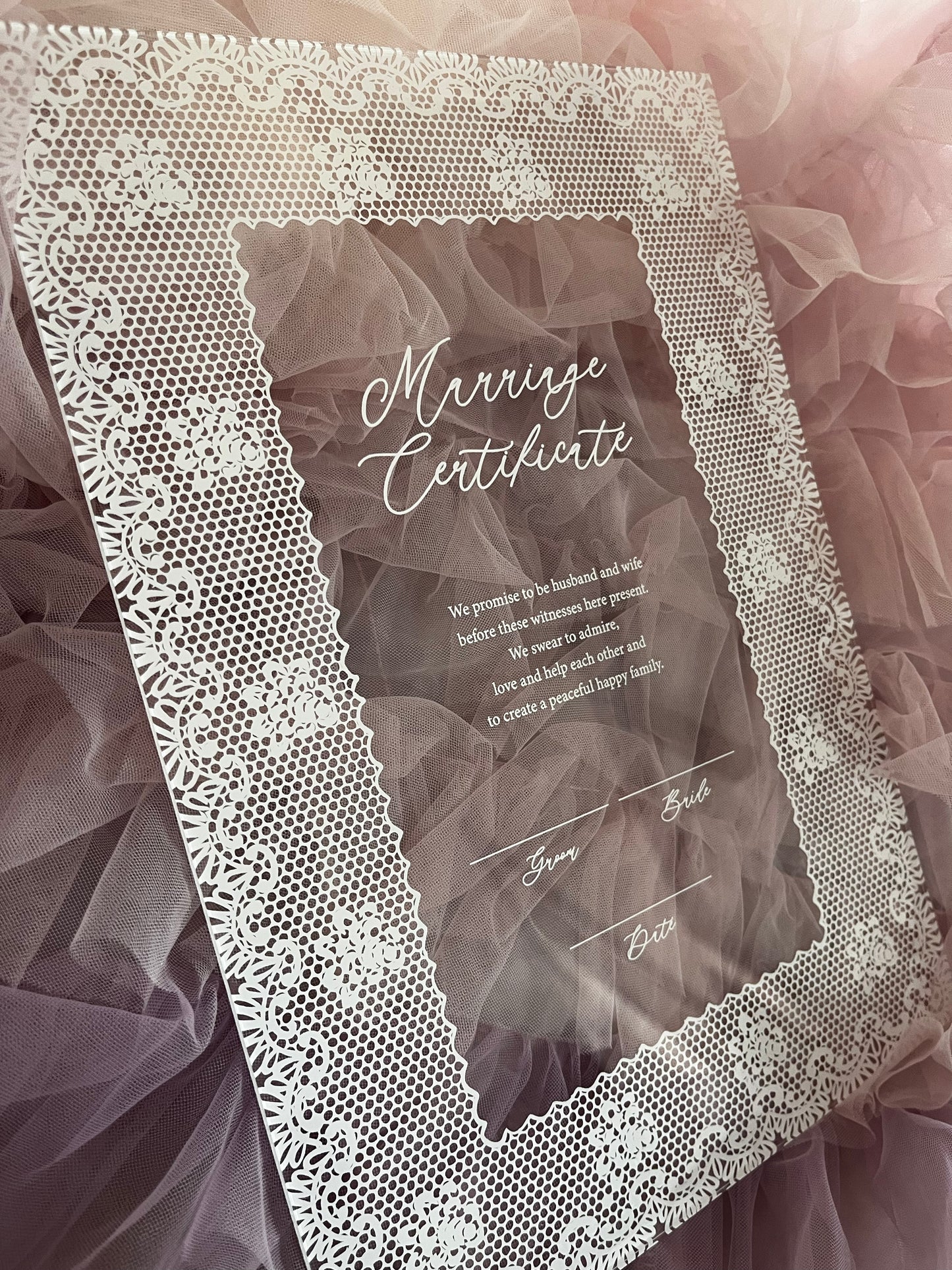 acril lace _marriage Certificate / スクエア / 1design