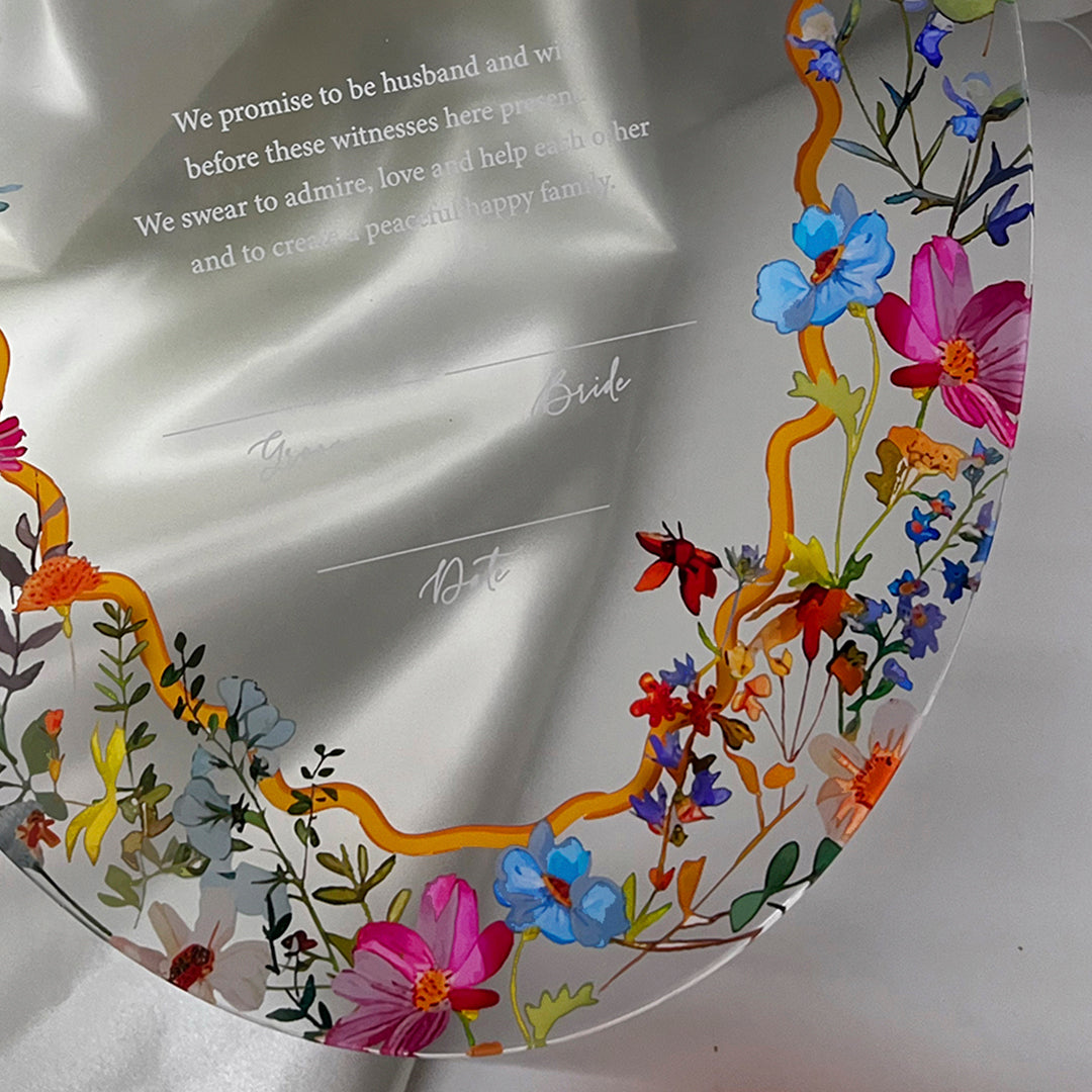 acril flower _marriage Certificate / オーバル / 1design
