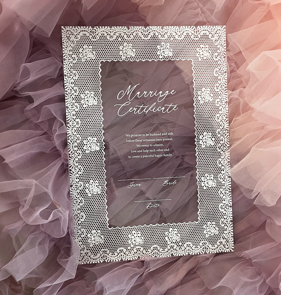 acril lace _marriage Certificate / スクエア / 1design