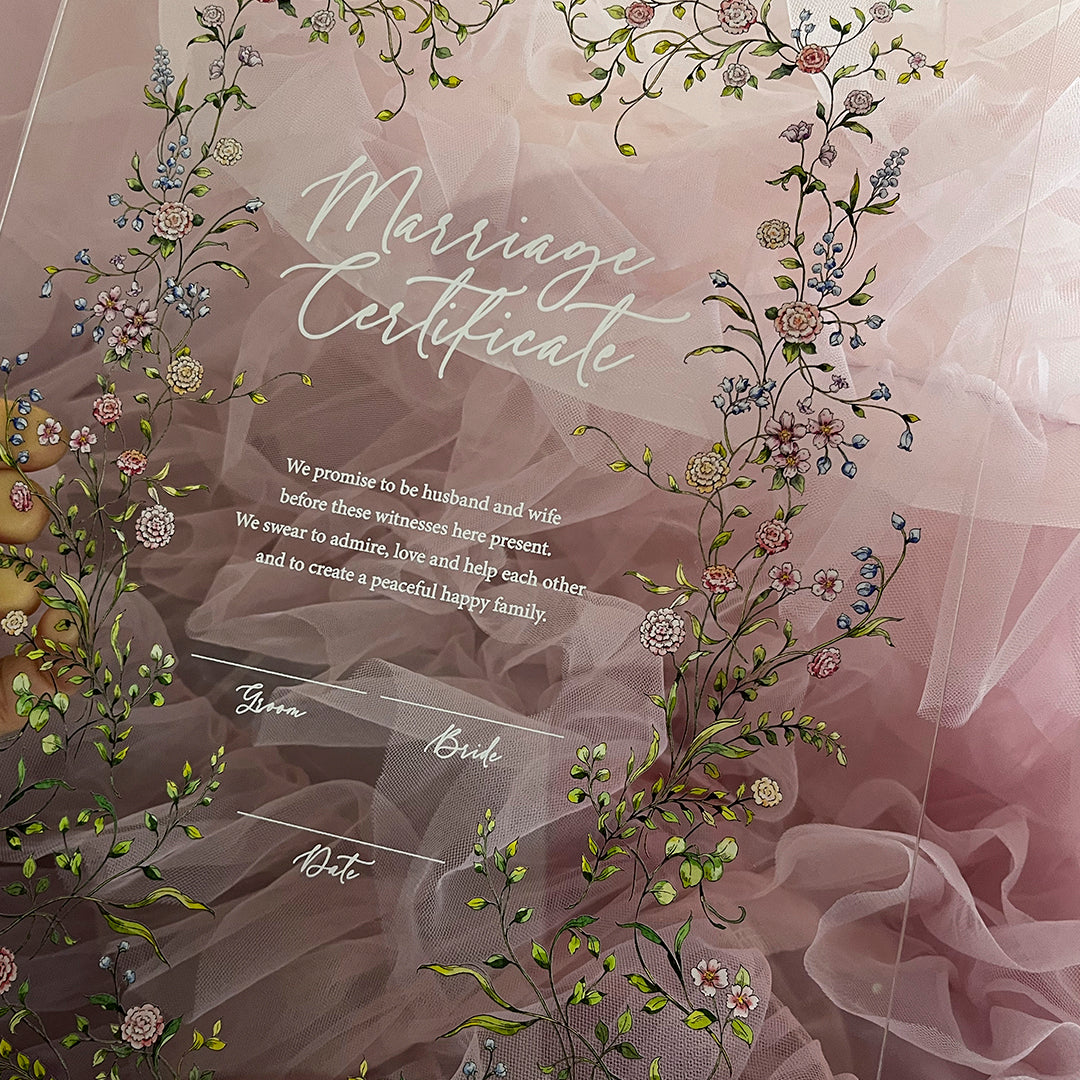 acril flower _marriage Certificate / スクエア / 1design