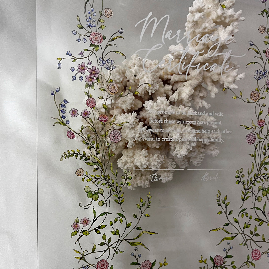 acril flower _marriage Certificate / スクエア / 1design